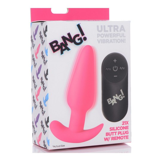 VIBRATING SILICONE BUTT PLUG WITH REMOTE CONTROL