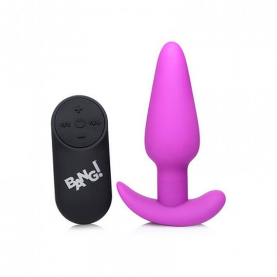 VIBRATING SILICONE BUTT PLUG WITH REMOTE CONTROL