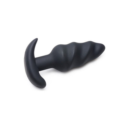 VIBRATING SILICONE SWIRL BUTT PLUG WITH REMOTE CONTROL