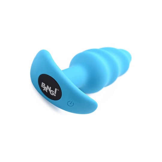 VIBRATING SILICONE SWIRL BUTT PLUG WITH REMOTE CONTROL