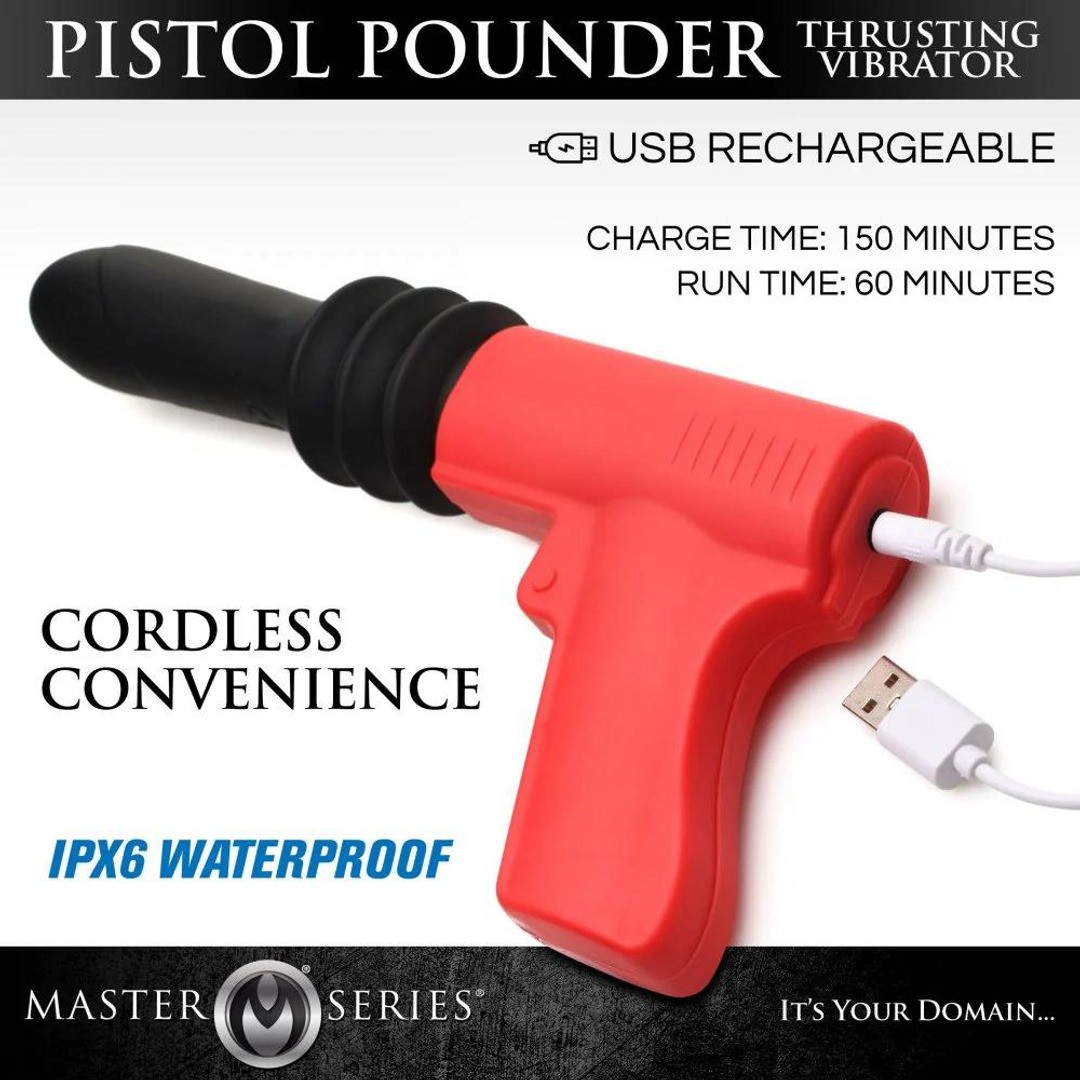 THRUSTING PISTOLA VIBRATOR - RED