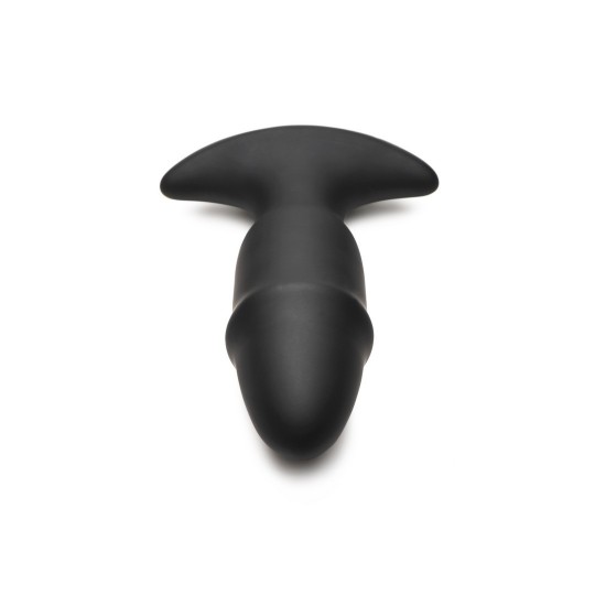 BUTT SLIDER - SLIDING RING SILICONE MISSILE PLUG - BLACK