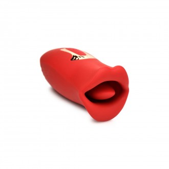 KISS AND TELL - SILICONE KISSING AND VIBRATING CLITORAL STIMULATOR - RED