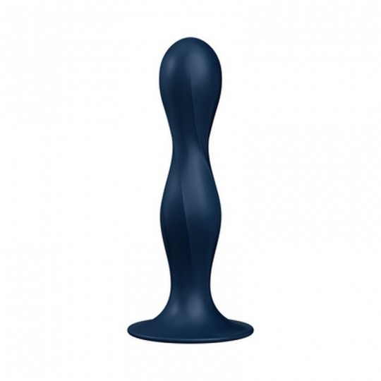 DOUBLE BALL-R - WEIGHTED DILDO - DARK BLUE