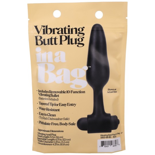 VIBRATING BUTT PLUG - 5 / 12 CM - BLACK