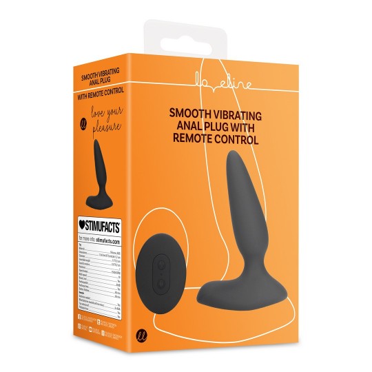 SMOOTH VIBRATING ANAL PLUG WITH REMOTE CONTROL - LICORICE BLACK