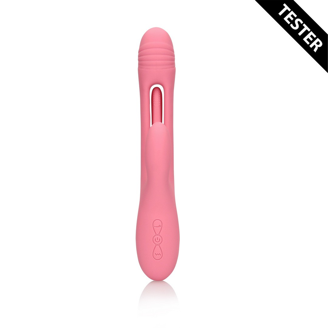 FLAPPING G-SPOT RABBIT VIBRATOR - PINK ARABESQUE - TESTER