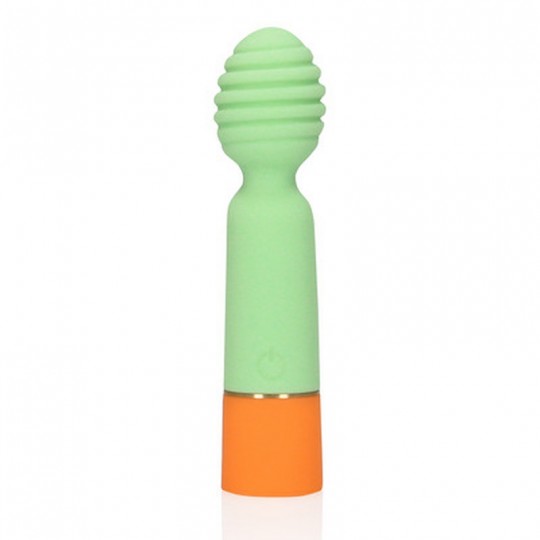 RIBBED MINI VIBRATOR WITH USB CHARGER - SPRING SAGE