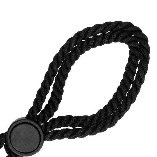 ADJUSTABLE ROPE HAND CUFFS - BLACK