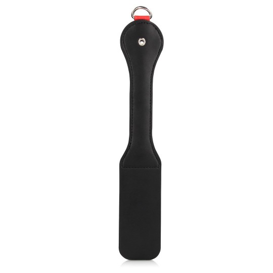 HEARTS PADDLE WITH METAL ANAL PLUG - BLACK