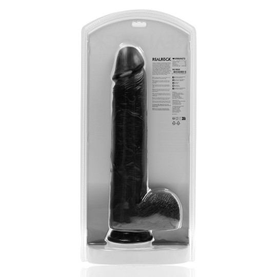 EXTRA LARGE STRAIGHT WITH BALLS 15 / 38 CM - BLACK