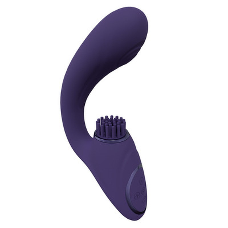 GEN - TRIPLE MOTOR G-SPOT VIBRATOR WITH PULSE WAVE AND VIBRATING BRISTLES - PURPLE