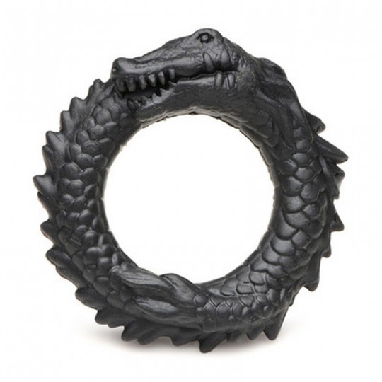 BLACK CAIMAN - SILICONE COCK RING - BLACK