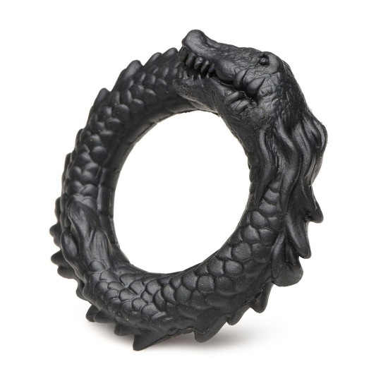 BLACK CAIMAN - SILICONE COCK RING - BLACK