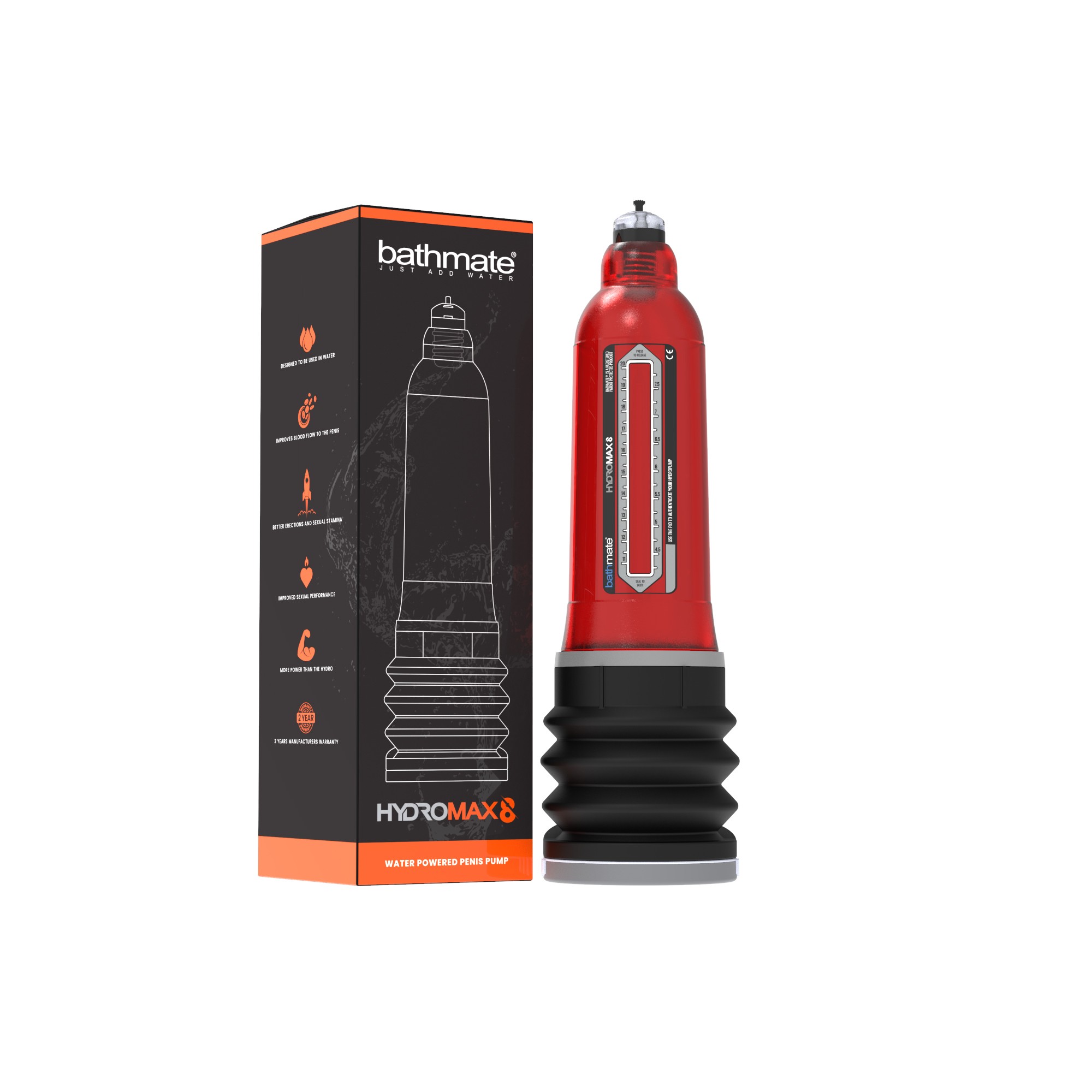 POMPE DU PENIS HYDROMAX 8 - BATHMATE ROUGE