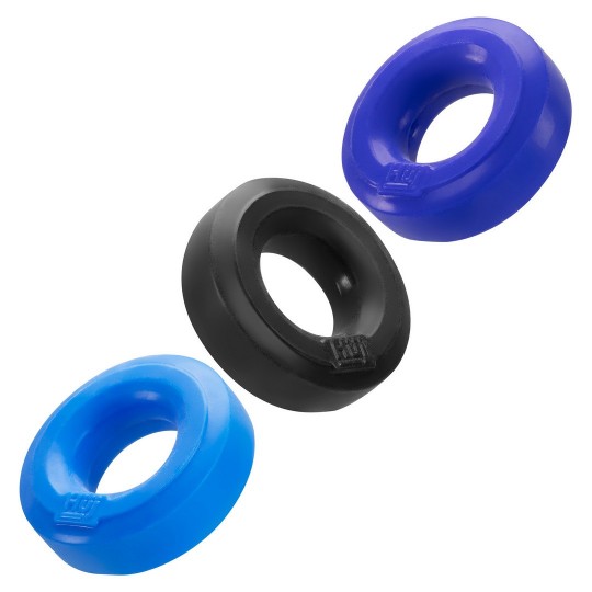 HUJ3 - COCKRING 3-PACK - TAR / COBALT / AQUA