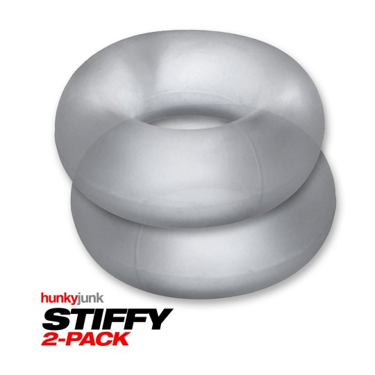 STIFFY - 2-PACK NO-ROLL COCKRINGS - CLEAR ICE