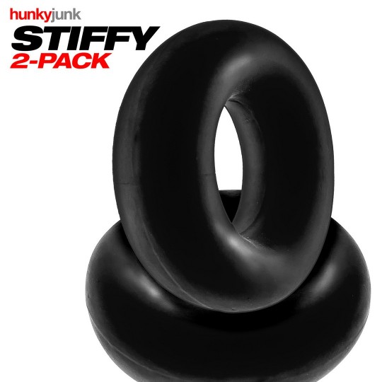 STIFFY - 2-PACK NO-ROLL COCKRINGS - TAR ICE