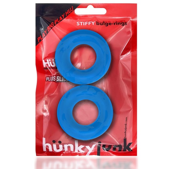 STIFFY - 2-PACK NO-ROLL COCKRINGS - TEAL ICE