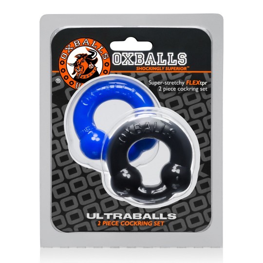 ULTRABALLS - 2-PACK NODULE PRESSURE COCKRINGS - BLACK / POLICE BLUE