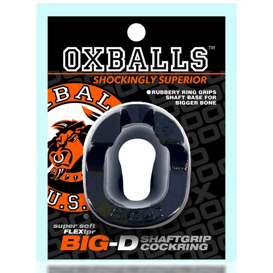 BIG-D - BIGGER BULGE COCKRING WITH SHAFT GRIPPERS - BLACK