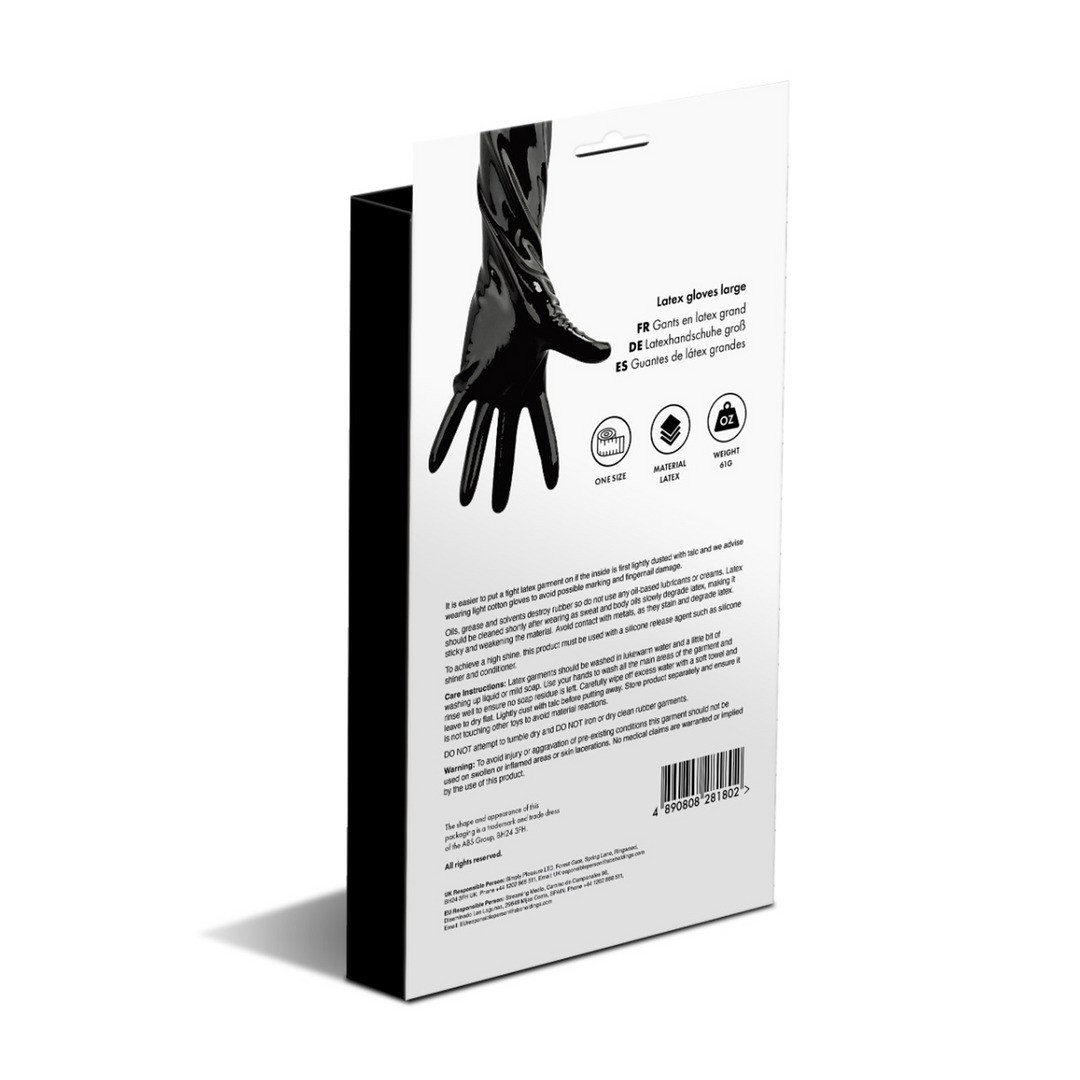 LATEX GLOVES - LARGE - BLACK