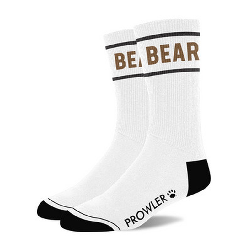 BEAR SOCKS - WHITE/BROWN