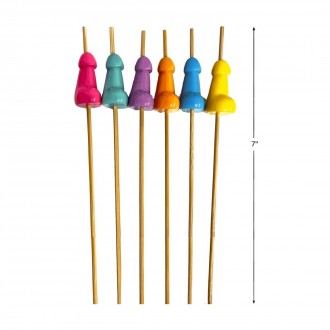 LITTLE GENIE PRODUCTIONS SUPER FUN PENIS - HOR D'OEUVRE'S PICKS - SET OF 6