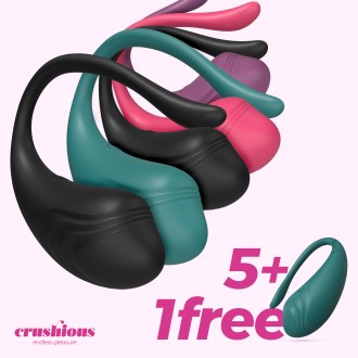 5 + 1 HUEVO VIBRADOR RECARGABLE GRATIS CON MANDO A DISTANCIA TAMAGO CRUSHIOUS MULTICOLOR