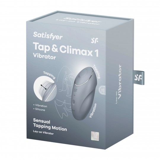 STIMULATORE TAP &amp; CLIMAX 1 BLU GRIGIO SATISFYER