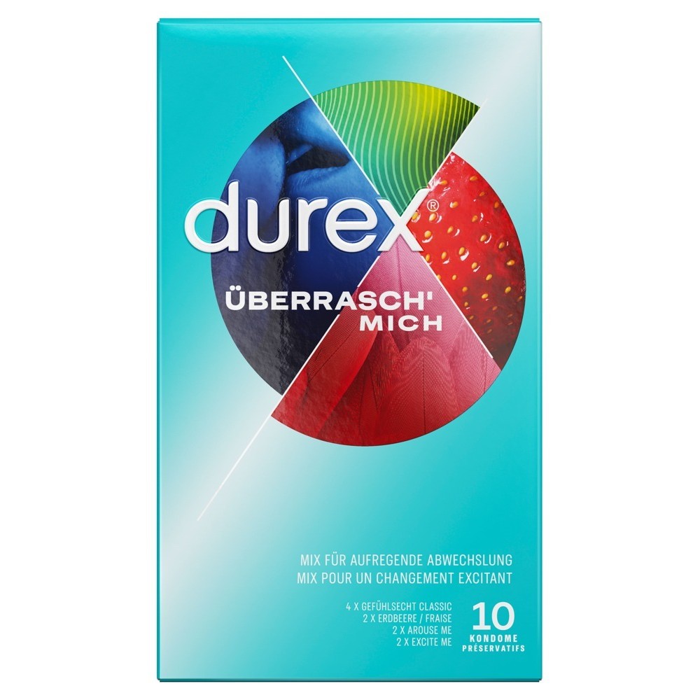 CAJA CON 10 PRESERVATIVOS ÜBERRASCH&#039; MICH DUREX