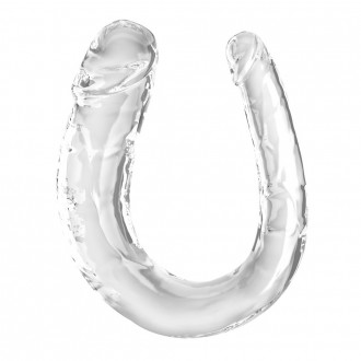 KING COCK CLEAR MEDIUM DOUBLE TROUBLE DILDO 13"