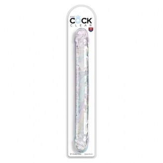 DOUBLE GODE 18" KING COCK CLEAR