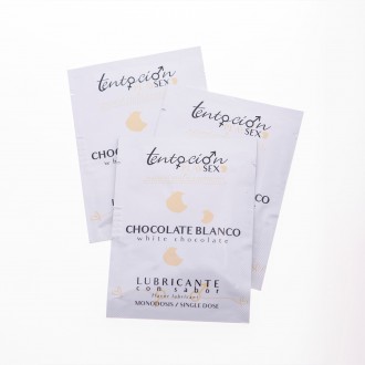 20 DOSI SINGOLE DI LUBRIFICANTE AL GUSTO DI CIOCCOLATO BIANCO 5ML TENTACIÓN PLAY SEX