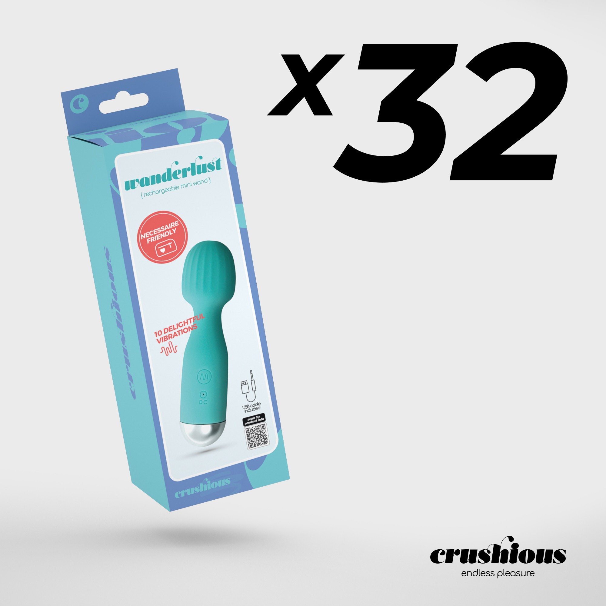 PACK OF 32 CRUSHIOUS WANDERLUST MINI WAND MINT GREEN