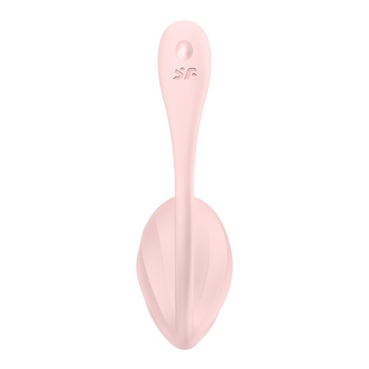 SATISFYER RIBBED PETAL CONNECT APP WEARABLE COUPLE VIBRATOR ROSE