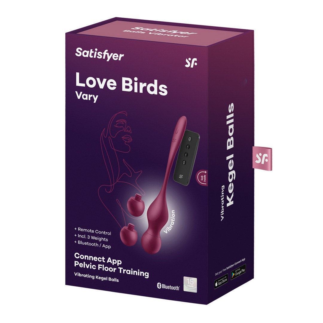 LOVE BIRDS VARY - CONNECT APP PELVIC FLOOR TRAINING - WINE RED