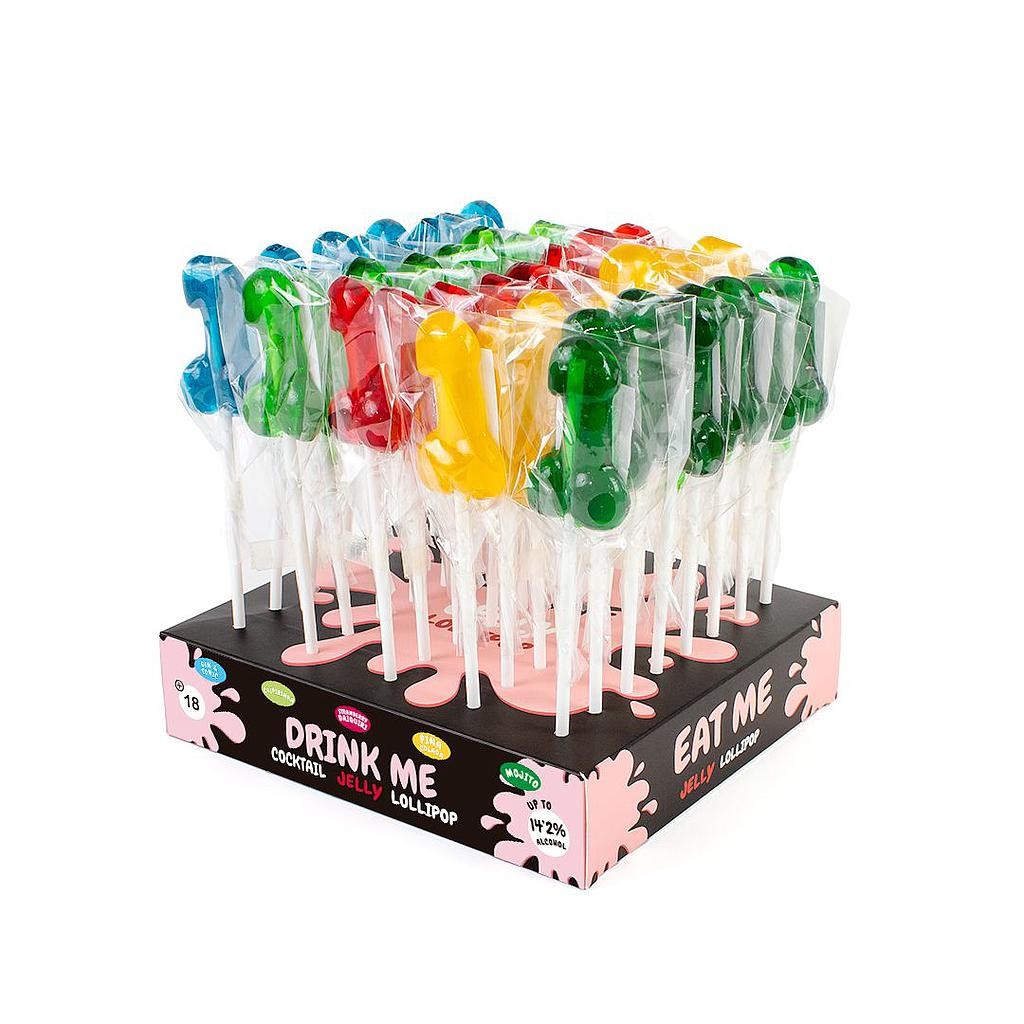 SECRET PLAY ASSORTED ALCOHOL PENIS LOLLIPOPS DISPLAY (40 UNITS)