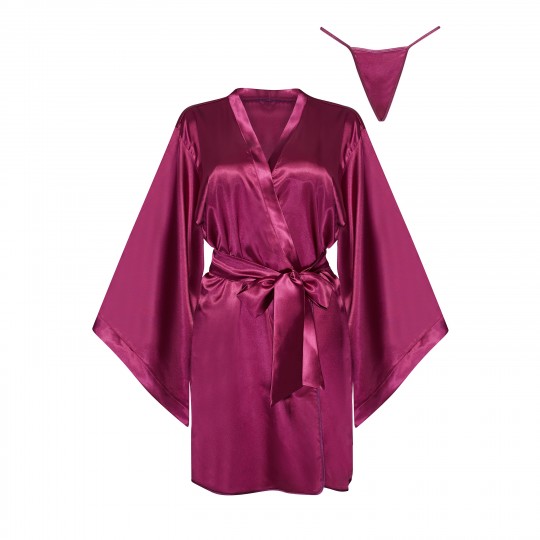 PEIGNOIR ET STRING SAMIRA BORDEAUX BEAUTY NIGHT FASHION