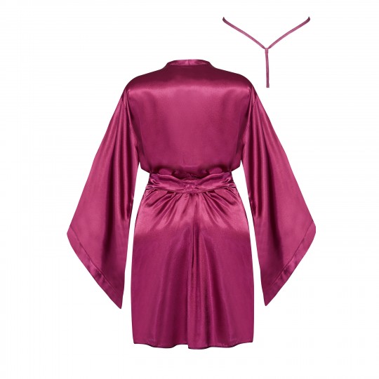 BEAUTY NIGHT FASHION SAMIRA PEIGNOIR AND THONG BURGUNDY