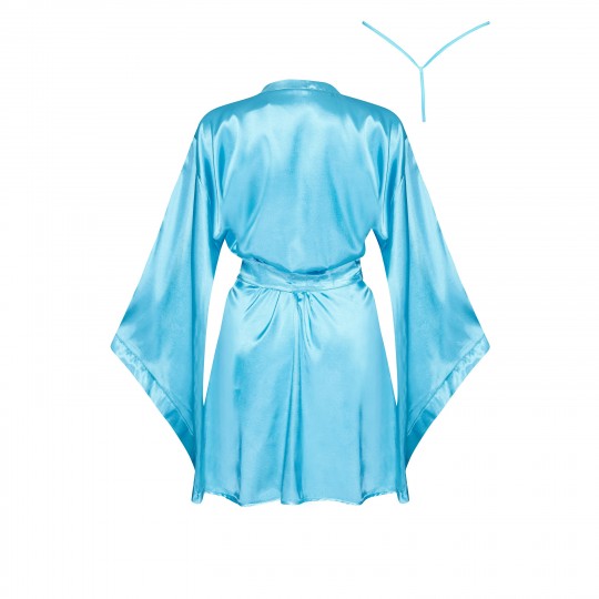 PEIGNOIR ET STRING SAMIRA TURQUOISE BEAUTY NIGHT FASHION