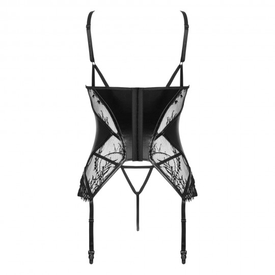 BEAUTY NIGHT FASHION LEONELA CORSET AND THONG BLACK