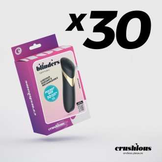 CONFEZIONE DA 30 BLINDERS PROIETTILE VIBRANTE RICARICABILE NERO CRUSHIOUS