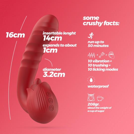 VIBRADOR ROSA CON IMPULSO OSIRIA CRUSHIOUS