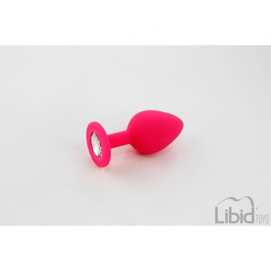 PLUG ANAL EN SILICONE AVEC BIJOU ROSE CANDY LUST