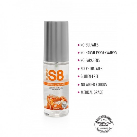 STIMUL8 S8 WATER-BASED FLAVOURED LUBE SALTED CARAMEL 50ML