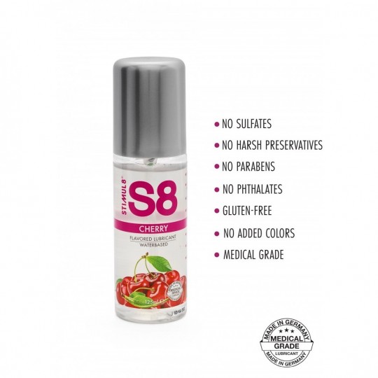 LUBRIFIANT À BASE D&#039;EAU AROMATISÉ À LA CERISE S8 STIMUL8 125ML