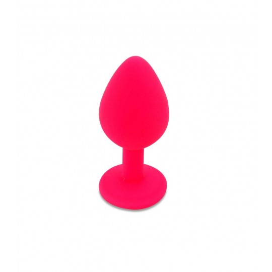 PLUG ANAL EN SILICONE AVEC BIJOU ROSE CANDY LUST