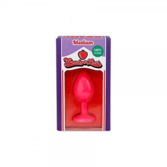 PLUG ANAL EN SILICONE AVEC BIJOU ROSE CANDY LUST