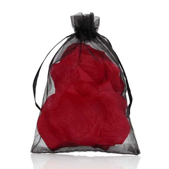 ROSE PETALS IN ORGANZA BAG - WINE RED